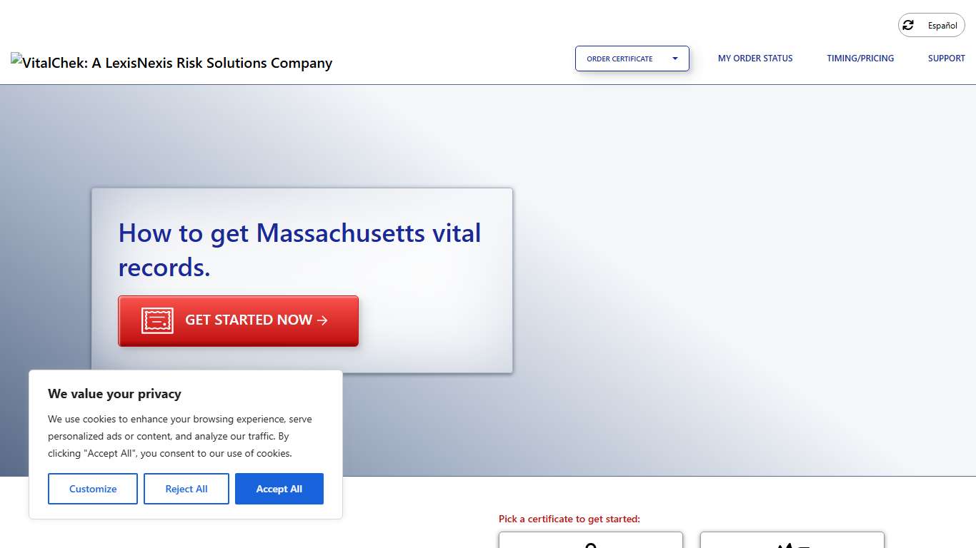 Massachusetts (MA) Marriage Certificates | Marriage Records - VitalChek