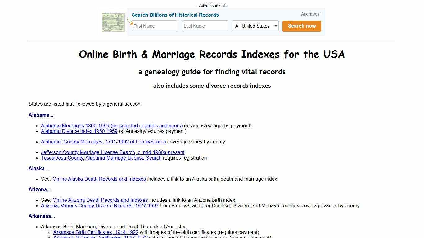 Online Birth & Marriage Records Indexes for Genealogy Research
